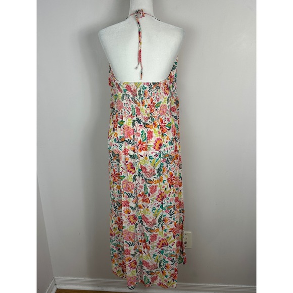 Old Navy Fit And Flare Crinkled‎ Halter Maxi Dress Floral Print Womens Size XXL - Picture 16 of 16